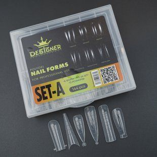 Верхні форми для нарощення нігтів Designer Professional, Set A, 144 шт/уп