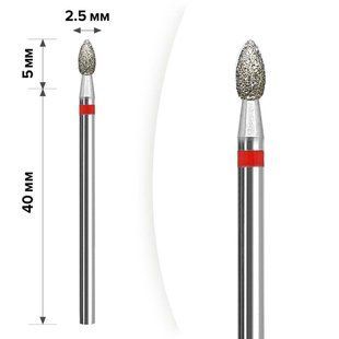 mART Фреза алмазна для манікюру, M-010 &mdash; Олива, червона, 2,5*5 мм
