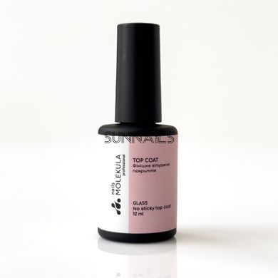 Nails Molekula Glass Top no sticky, GС202, 12 мл &mdash; вітражний топ для гель-лаку, червоний
