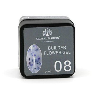 Global Fashion Builder Flower Gel, 08, 8 мл &mdash; гель для дизайну із сухоцвітами