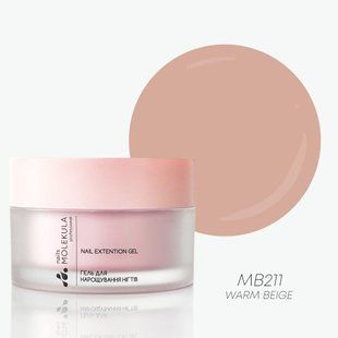 Nails Molekula Builder gel MOUSSE, MB211, WARM BEIGE, 30 мл &mdash; гель для нарощення нігтів
