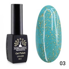 Global Fashion Potal gel polish, 03, 8 мл — гель-лак для нігтів з поталлю