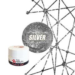 Nails Molekula Matrix gel, Silver, 5 мл — гель-павутинка для дизайну нігтів, срібна
