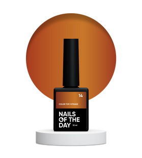 NAILSOFTHEDAY Color Top Vitrage 14, 10 мл &mdash; карамельний вітражний топ для гель-лаку без липкого шару