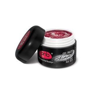 PNB Shimmer Gel Paste, Red, 05, 5 мл — гель-паста для дизайну нігтів з шимером