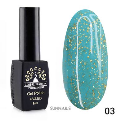 Global Fashion Potal gel polish, 03, 8 мл — гель-лак для нігтів з поталлю