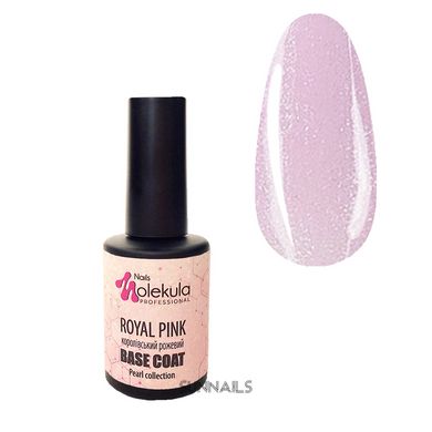 Nails Molekula Base Pearl, Royal Pink, 12 мл — база для гель-лаку перлинна, королівський рожевий