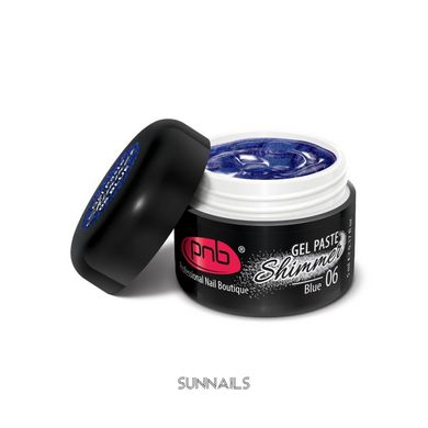 PNB Shimmer Gel Paste, Blue, 06, 5 мл — гель-паста для дизайну нігтів з шимером