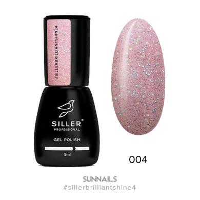 Siller gel polish, Brilliant Shine, 04, 8 мл — гель-лак для нігтів з шимером