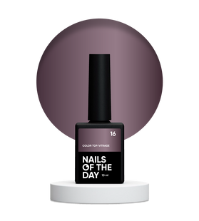 NAILSOFTHEDAY Color Top Vitrage 16, 10 мл &mdash; сливовий вітражний топ для гель-лаку без липкого шару