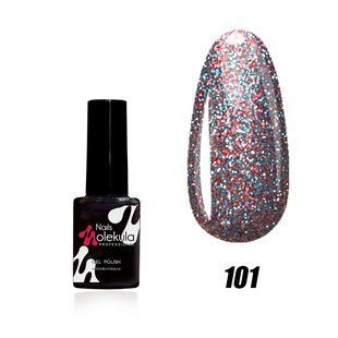 Nails Molekula Gel polish 101, 6 мл &mdash; гель-лак для нігтів, червоно-блакитне мерехтіння