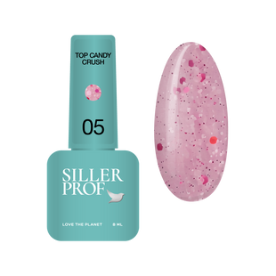 Siller Candy Crush Top, 05, 8 мл &mdash; топ для гель-лаку з різнокольоровими вкрапленнями