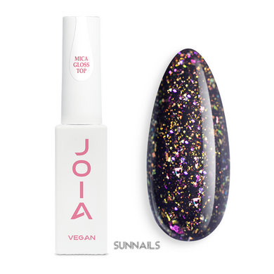 JOIA vegan Top Mica Gloss, 8 мл — топ для гель-лаку з шимером без липкого шару