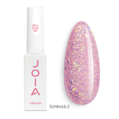 JOIA vegan Top Mica Gloss, 8 мл — топ для гель-лаку з шимером без липкого шару