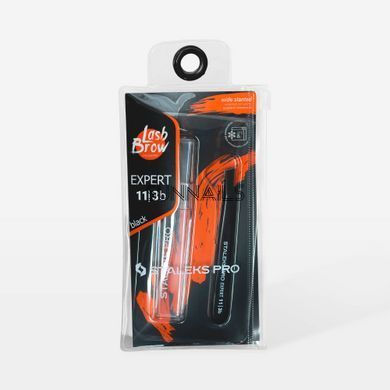 Staleks пінцет для брів EXPERT 11 TYPE 3 (широкі скошені кромки), чорний