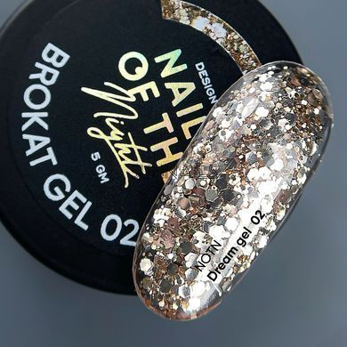 NAILSOFTHENIGHT Brokat gel, 02, 5 гм &mdash; дизайн гель з різнобарвним брокатом та глітером для нігтів