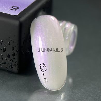 NAILSOFTHEDAY Top Shell, 01, 10 мл &mdash; перлинний топ з втиркою без липкого шару