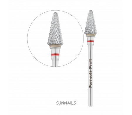 Formula Profi Твердосплавна фреза, Конус заокруглений, червоний, 100-1007