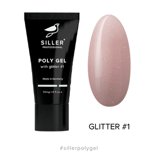 Siller Poly Gel with glitter, 01, 30 мл — полігель з глітером в тюбику