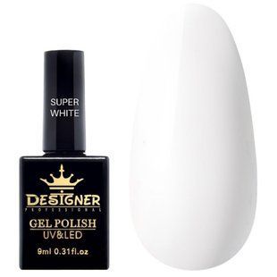 Designer Professional Super White gel polish, 9 мл &mdash; білий гель-лак для нігтів