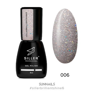 Siller gel polish, Brilliant Shine, 06, 8 мл — гель-лак для нігтів з шимером