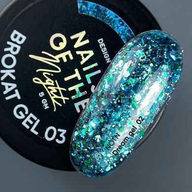 NAILSOFTHENIGHT Brokat gel, 03, 5 гм &mdash; дизайн гель з різнобарвним брокатом та глітером для нігтів