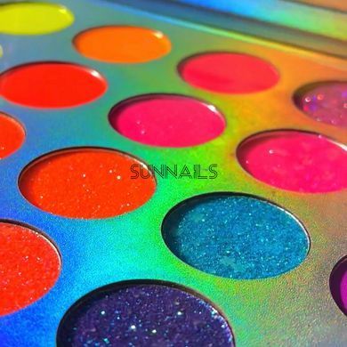 NAILSOFTHENIGHT Supernova nails palette &mdash; палітра з насиченими пігментами для нігтів, 24 кольори (пігменти: неонові, осінні та люмінесцентні)