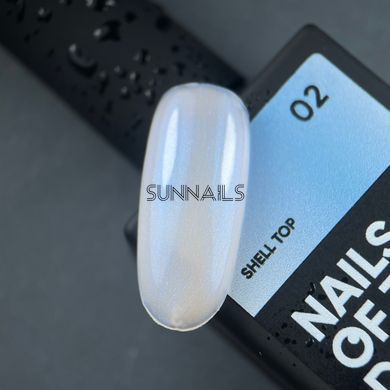NAILSOFTHEDAY Top Shell, 02, 10 мл &mdash; перлинний топ з втиркою без липкого шару