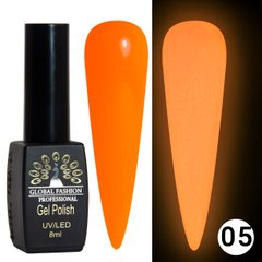 Global Fashion Luminous gel polish, 05, 8 мл — гель-лак для нігтів, який світиться в темряві