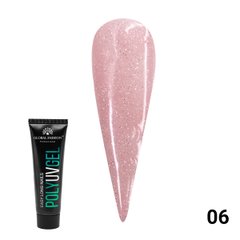 Global Fashion Polygel with shimmer, 06, 30 мл — полігель для нарощення нігтів з шимером в тюбику