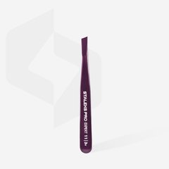 Пінцет для брів STALEKS PRO EXPERT 11 TYPE 3 (широкі скошені кромки), фіолетовий