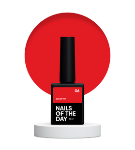 NAILSOFTHEDAY Color Top 06, 10 мл &mdash; червоний топ для гель-лаку без липкого шару