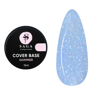SAGA Professional Cover Shimmer Base, 15, 15 мл &mdash; база для гель-лаку камуфлююча з шимером
