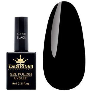 Designer Professional Super Black gel polish, 9 мл &mdash; чорний гель-лак для нігтів