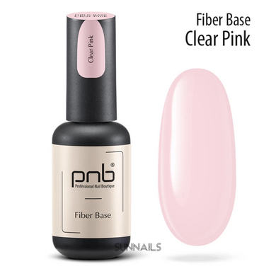 PNB Fiber Base, Clear Pink, 8 мл — камуфлююча база для гель-лаку зі скловолокном