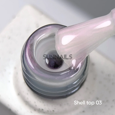 NAILSOFTHEDAY Top Shell, 03, 10 мл &mdash; перлинний топ з втиркою без липкого шару