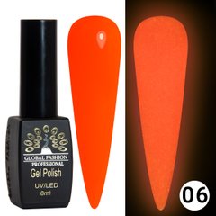 Global Fashion Luminous gel polish, 06, 8 мл — гель-лак для нігтів, який світиться в темряві