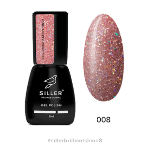 Siller gel polish, Brilliant Shine, 08, 8 мл — гель-лак для нігтів з шимером