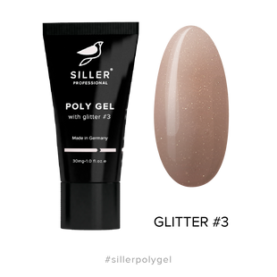 Siller Poly Gel with glitter, 03, 30 мл — полігель з глітером в тюбику