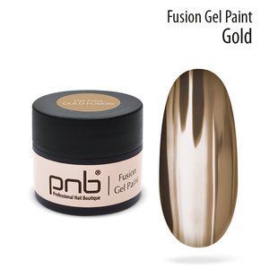 PNB Gel paint, Gold Fusion, 5 мл &mdash; гель-фарба для дизайну нігтів, золота металізована