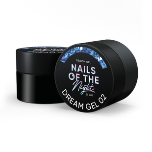 NAILSOFTHENIGHT Dream gel, 02, 5 гм &mdash; дизайн гель з шестигранниками та глітером для нігтів