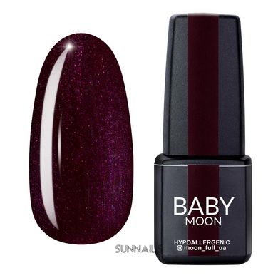 Baby Moon Gel polish Burgundy, 08, 6 мл — гель-лак для нігтів, баклажановий із шимером