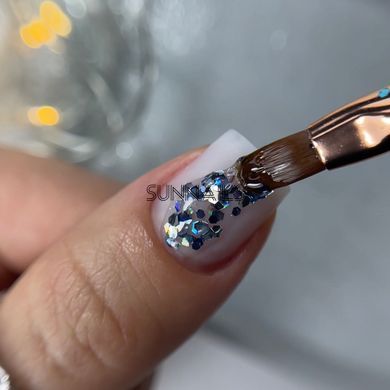 NAILSOFTHENIGHT Dream gel, 02, 5 гм &mdash; дизайн гель з шестигранниками та глітером для нігтів