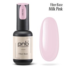 PNB Fiber Base, Milk Pink, 8 мл — камуфлююча база для гель-лаку зі скловолокном