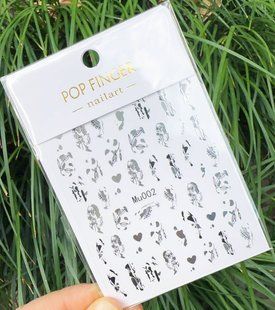 Наклейка Pop Finger Mu002 Silver Holographic