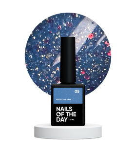 NAILSOFTHEDAY Reflective base, 05, 10 мл &mdash; камуфлююча світловідбиваюча база з шиммером