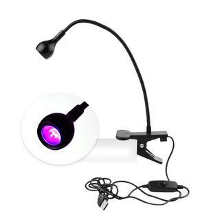 Лампа для манікюру світлодіодна Fashion, LED+UV, Nail Curing Lamp 3W, USB-роз'єм, з прищіпкою, колір чорний