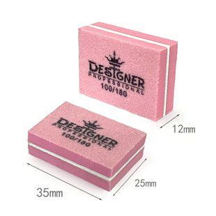 Прямокутний міні-баф 100/180 Designer Professional, 3,5х2,5х1,2 см (колір в асортименті)