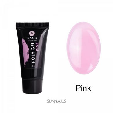 SAGA Professional Poly Gel, Pink, 30 мл — полігель в тюбику, рожевий