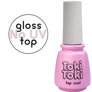 Toki-Toki Top No UV Gloss, 15 мл &mdash; топ для гель-лаку глянцевий без УФ фільтрів та липкого шару